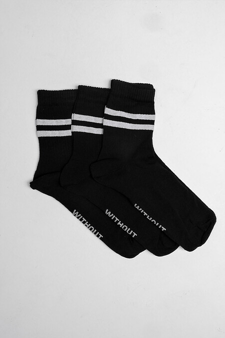 Набір із 3-х пар шкарпеток Logo. Гольфи, шкарпетки. Колір: чорний. #8055058