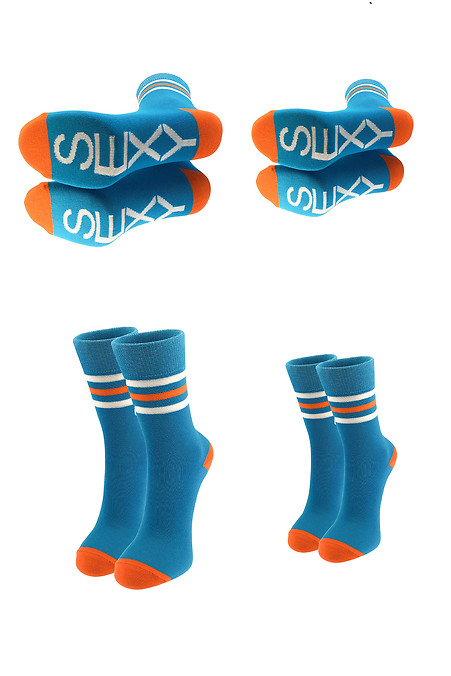 Шкарпетки в подарунок для пари. Гольфи, шкарпетки. Колір: синій. #2040063