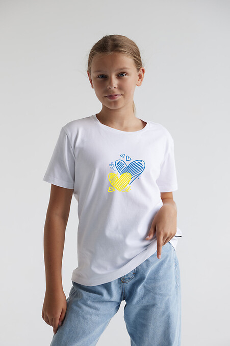 Детская футболка Hearts. Футболки, майки. Цвет: белый. #9001249