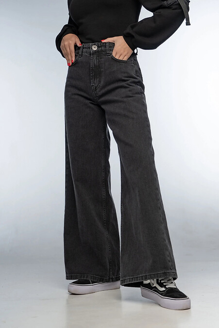 Женские джинсы палаццо. Джинсы. Цвет: черный. #8037262