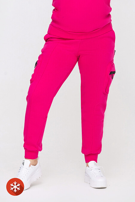 Утепленные брюки OLESYA. Брюки, штаны. Цвет: розовый. #3041452