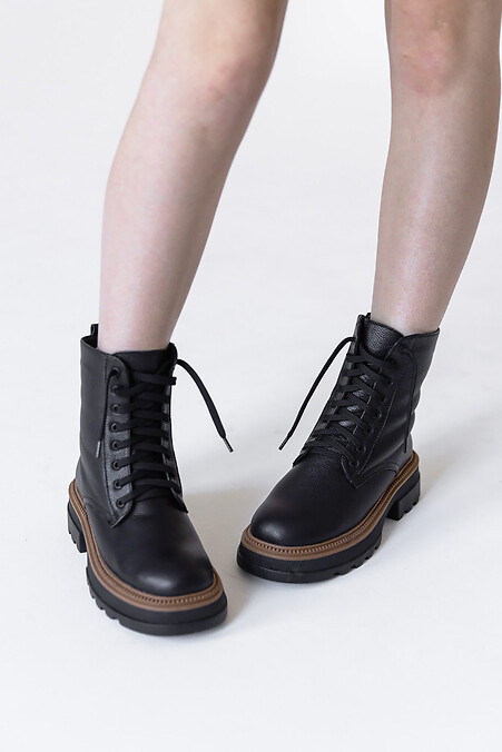 Зимові жіночі черевики. Черевики. Колір: чорний. #4205655