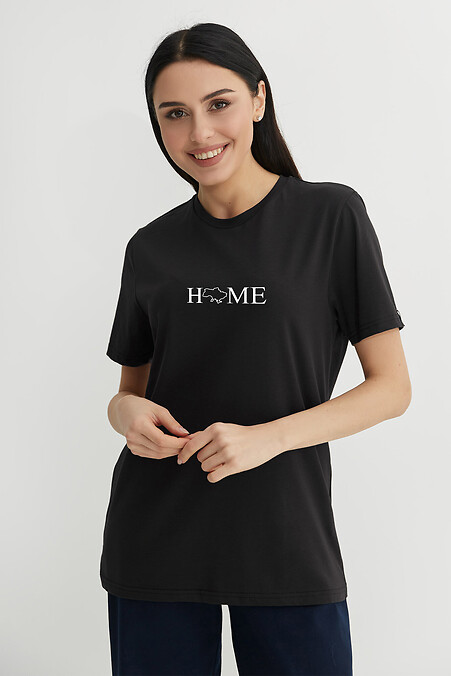 Жіноча футболка HOME_ukr. Футболки, майки. Колір: чорний. #9000772