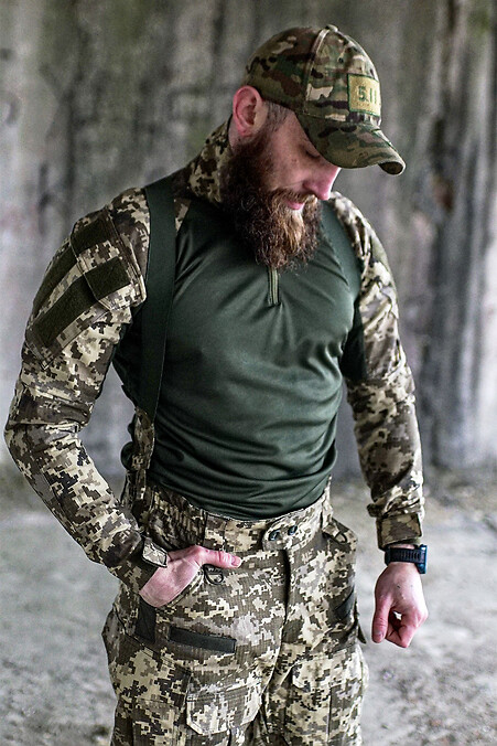 Військова тактична сорочка UBACS піксель. Світшоти, толстівки. Колір: зелений. #8047991