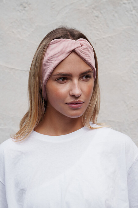 Женская повязка на голову в рубчик Horizon Pink - #8056000