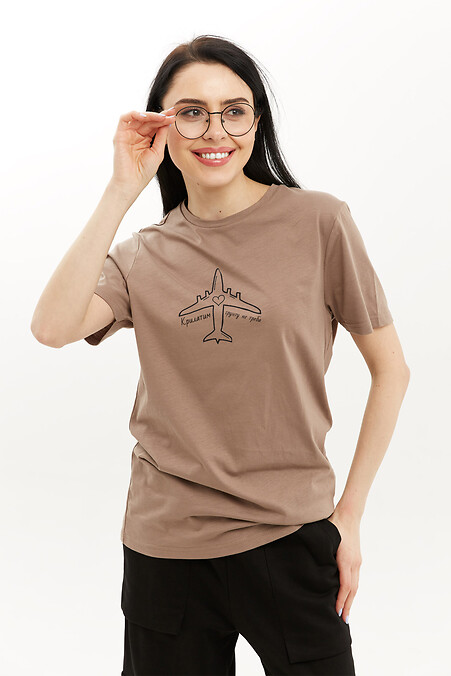 T-shirt LUXURY Winged plants do not need soil. T-shirts. Color: beige. #9001004