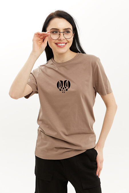 T-Shirt LUXURY Herz-Wappen. T-Shirts. Farbe: beige. #9001008