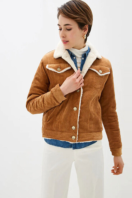 Women's corduroy jacket with wool - #2023013