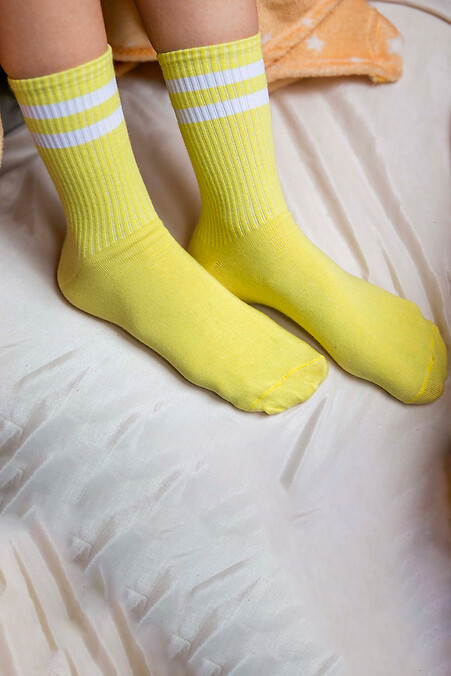 Носки Желтые с белыми полосками - #8041019