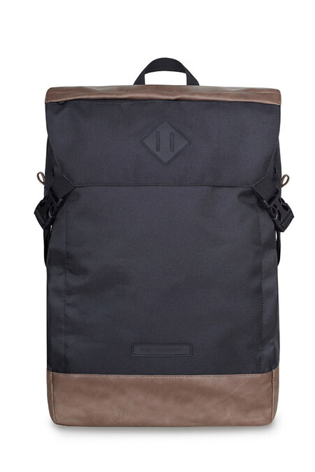 Рюкзак CAMPING | 2/чорний / коричнева еко-шкіра 3/20. Рюкзаки. Колір: чорний. #8011021