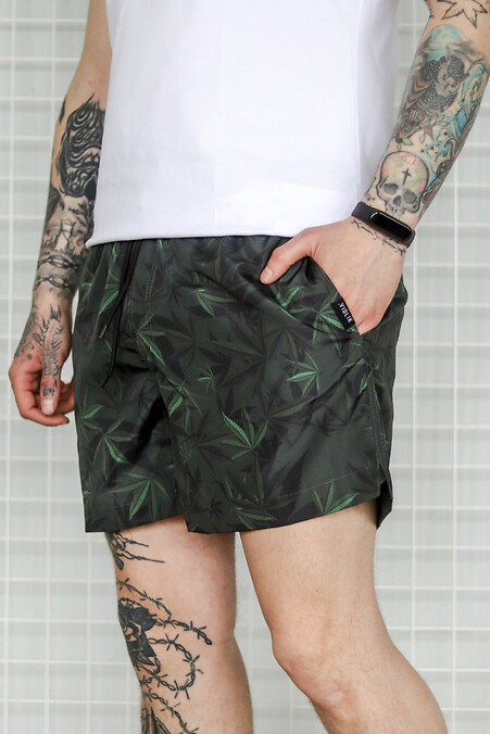 Шорты плавательные Vdlk - Print Cannabis, Green. Шорты. Цвет: зеленый. #8031021