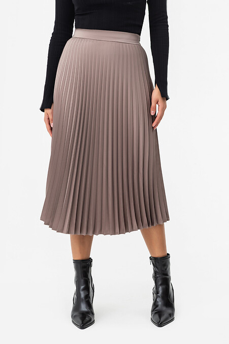 Satin pleated skirt - #3400027
