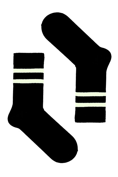 Носки Черные с белыми полосками. Гольфы, носки. Цвет: черный. #8041029