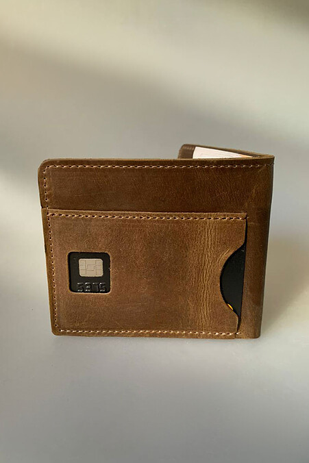 Leather wallet "Crazy" - #8046031