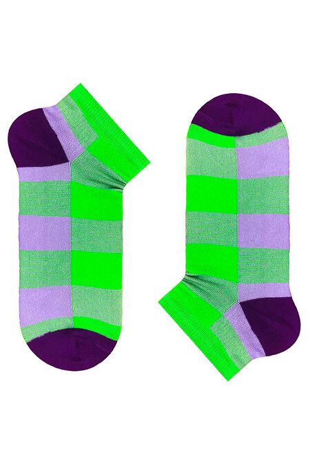 Socks Lime Violet tartan - #8041033