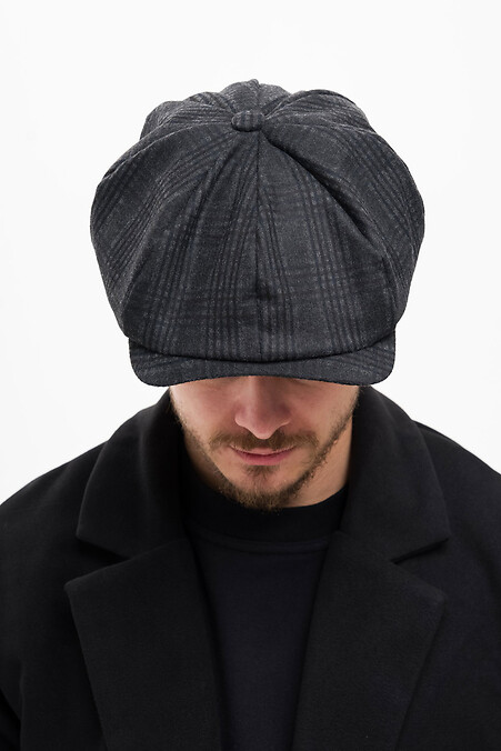Alfi Schwarze karierte Hooligan-Kappe für Herren - #8056035