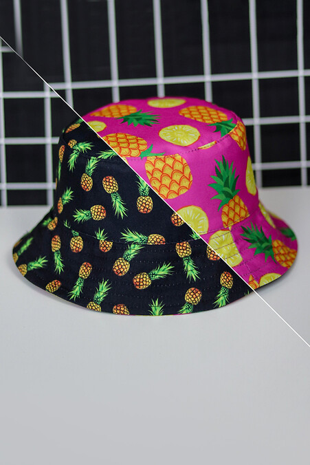 Double-sided panama hat PINEAPPLE - #8031045