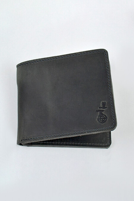 Leather wallet "Crazy". Wallets, Cosmetic bags. Color: gray. #8046049