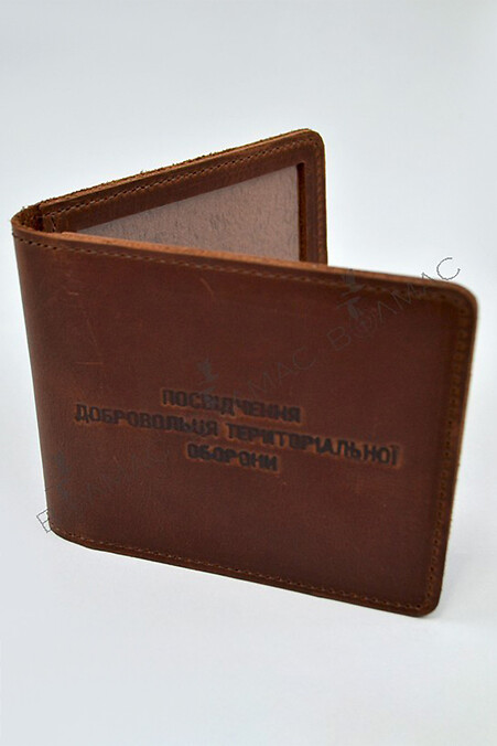 Cover for documents Krazy leather "Territorial defense volunteer card" - #8046057