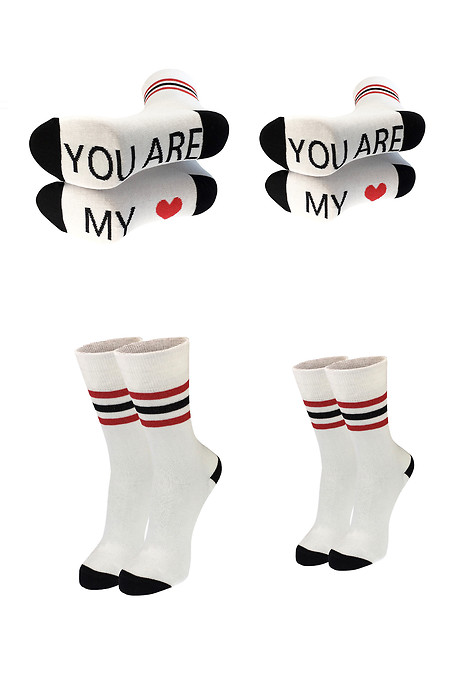 Шкарпетки в подарунок для пари. Гольфи, шкарпетки. Колір: білий. #2040064