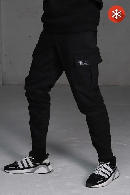 SYMBIOTE cargo pants with fleece. Trousers, pants. Color: black. #8037064