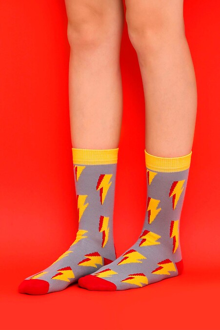 Шкарпетки Супер Блискавка. Гольфи, шкарпетки. Колір: сірий. #8041064