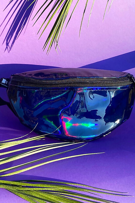 Holographic Dark Blue Belt Bag. Belt bags. Color: blue. #8050069