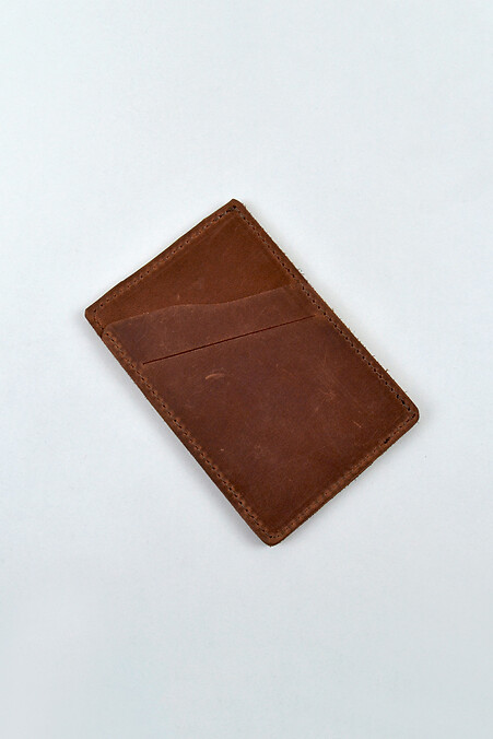 Cardholder #1 leather "Crazy". Cardholders. Color: brown. #8046076