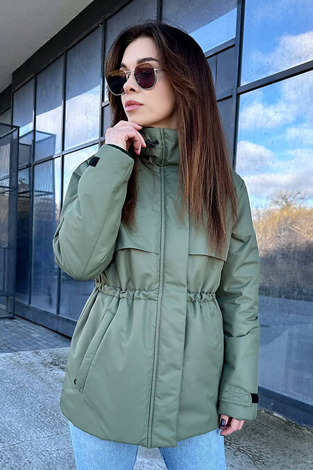 Straight fit jacket with olive color - #8042079