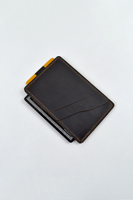 Cardholder #1 leather "Crazy". Cardholders. Color: brown. #8046079