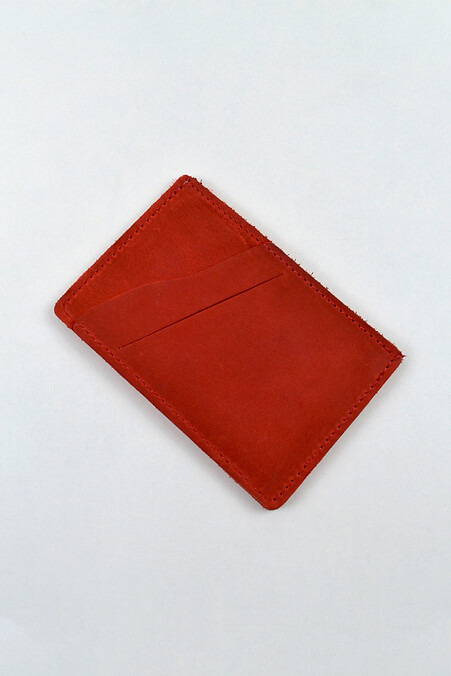 Cardholder #1 leather "Crazy". Cardholders. Color: red. #8046081