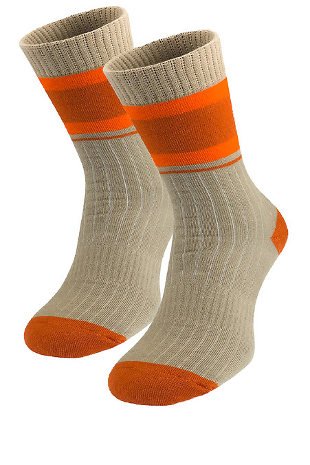 Бежевые махровые носки Bedgi. Гольфы, носки. Цвет: оранжевый. #2040082
