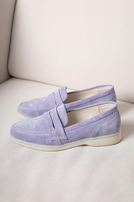 Женские фиолетовые замшевые туфли.. Туфли. Цвет: фиолетовый. #4206082