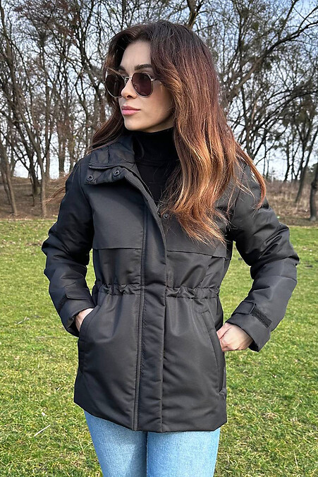 Straight-fit jacket with black drawstring - #8042082