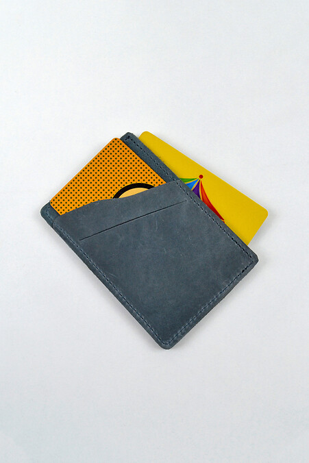 Cardholder #1 leather "Crazy". Cardholders. Color: blue. #8046082