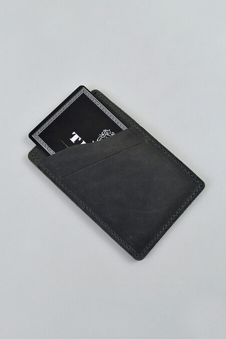 Cardholder #1 leather "Crazy". Cardholders. Color: black. #8046084