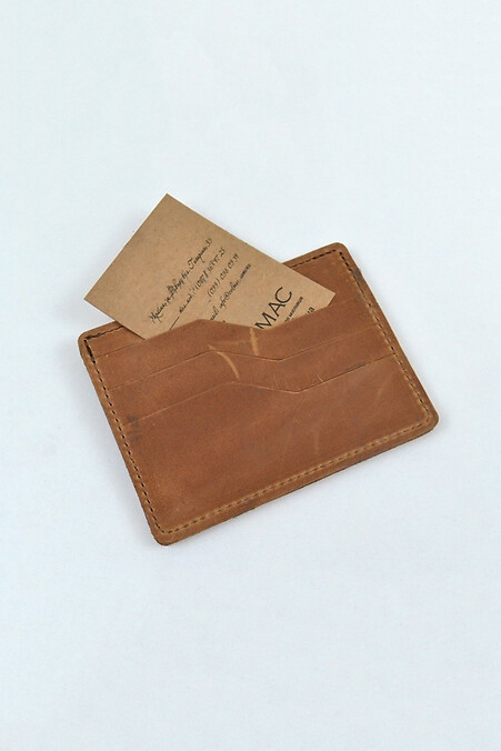 Cardholder #2 leather "Crazy". Cardholders. Color: brown. #8046086