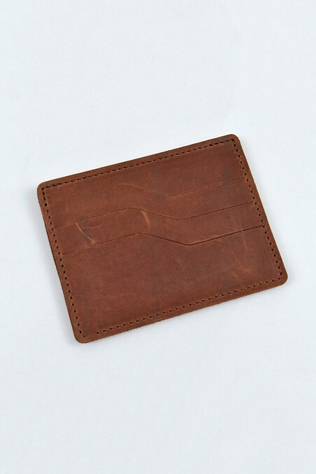 Cardholder #2 leather "Crazy". Cardholders. Color: brown. #8046087
