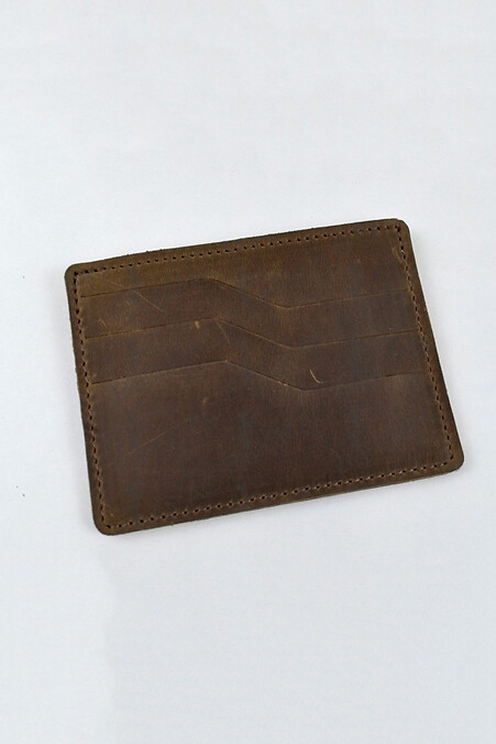 Cardholder #2 leather "Crazy". Cardholders. Color: green. #8046088