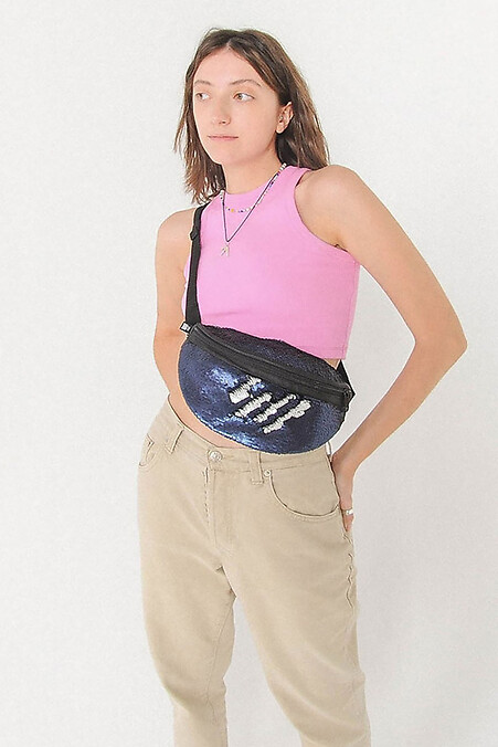 Paettes Blue Belt Bag. Belt bags. Color: blue, glitter, metallic. #8050088