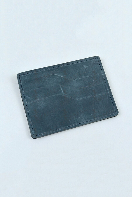 Cardholder #2 leather "Crazy". Cardholders. Color: blue. #8046093