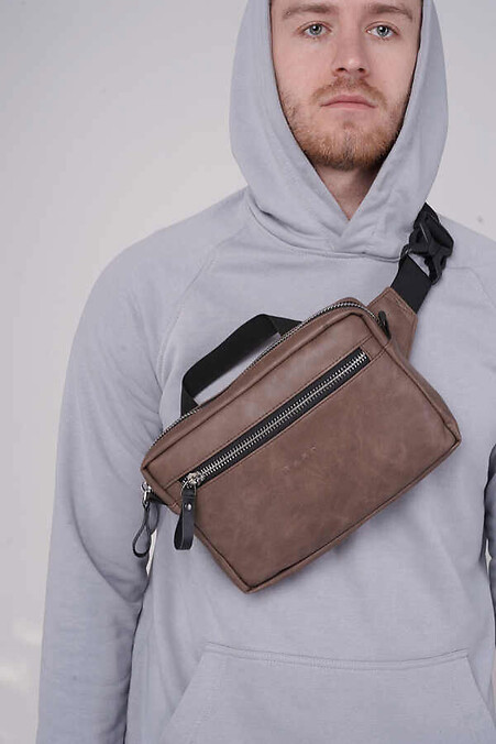 Waist Pack CUBE 2 | eco-leather brown 4/20. Belt bags. Color: brown. #8011095