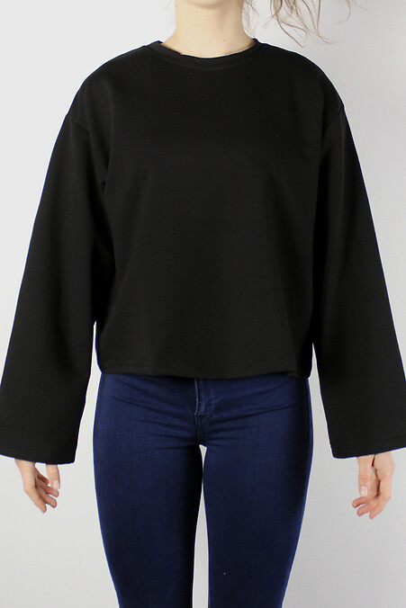 Sweatshirt with wide sleeves. Sweatshirts, sweatshirts. Color: black. #8040096