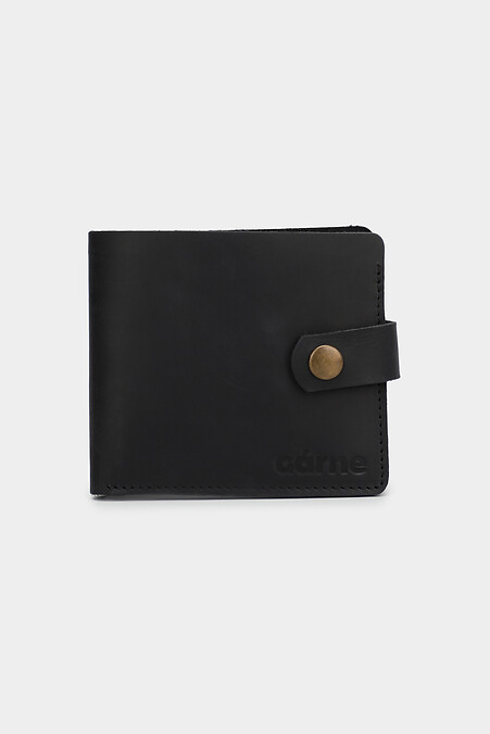 Women's leather wallet with a button - #3300100