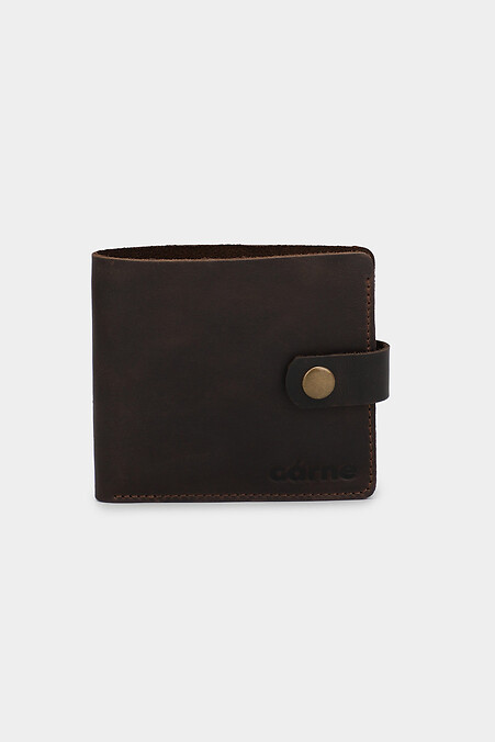 Skórzany portfel damski zapinany na guzik - #3300101