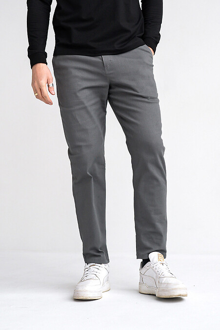 Klasyczne proste spodnie męskie Classic Teamv Graphite - #8034103