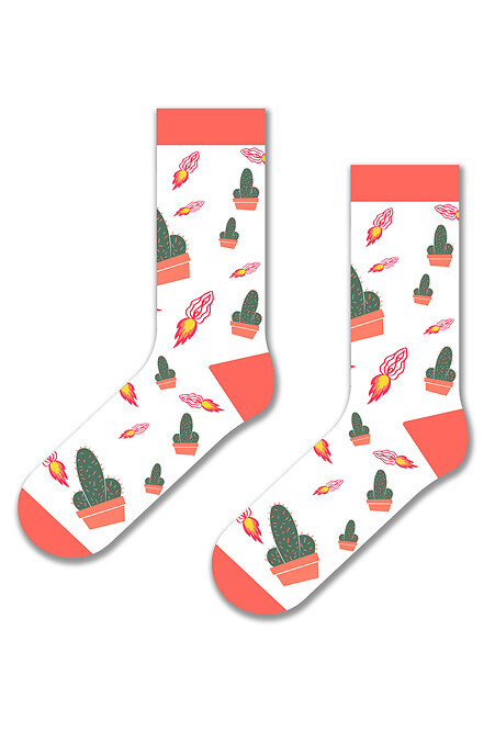 Шкарпетки з кактусами. Гольфи, шкарпетки. Колір: білий. #8041105