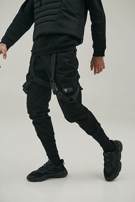 Męskie spodnie bojówki z czarnymi paskami Kyoshi - #8037107