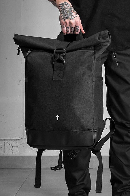 Чоловічий Повсякденний Рюкзак Роллтоп Шкільний Without З Принтом Dagger Black - #8055108