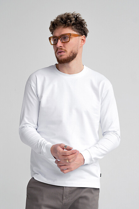 Мужская футболка с длинным рукавом Long sleeve Белый - #8034110